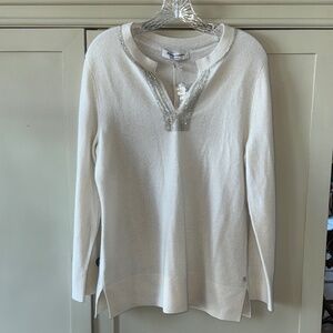 Tommy Bahama Cashmere Sweater – Embellished Neckline – NWT